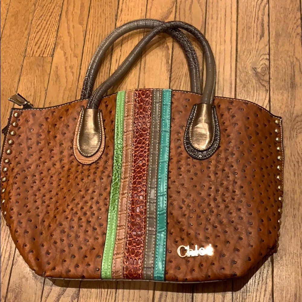 Animal print vegan leather bag